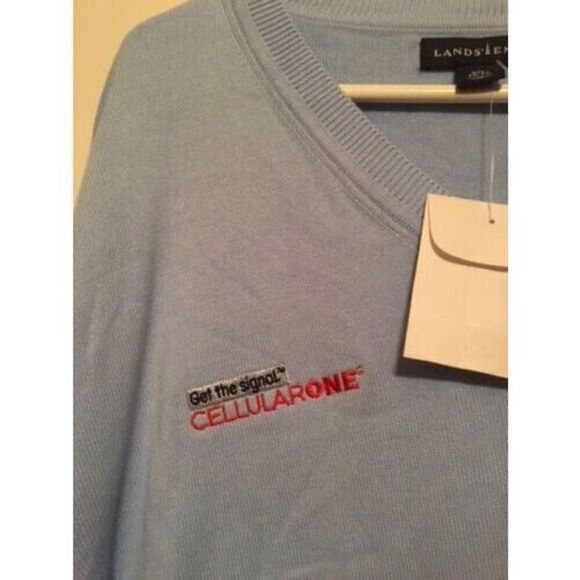 LANDS' END SIZE XXL RADIO SHACK CELLULAR ONE SIZE XXL V-NECK SWEATER *NEW* - Picture 2 of 4